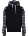 Baseball Hoodie AWDis Baseball Jh009 solid black-black camo